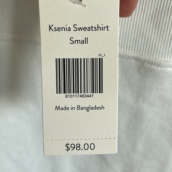 NWT Grey State Magnolia Ksenia spa white sweatshirt small cute for college - Picture 10 of 10